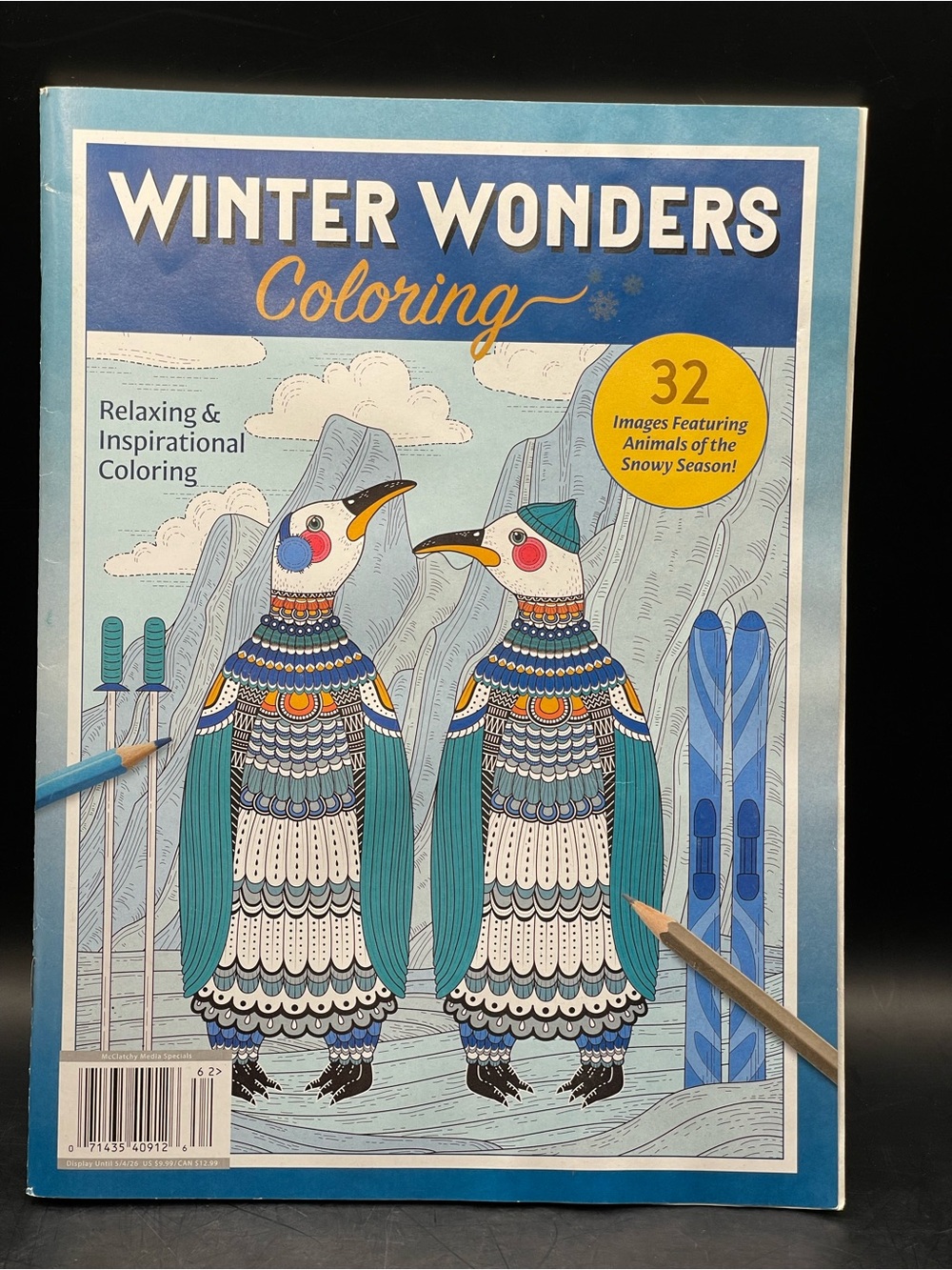 Winter Wonders Coloring Book - Teal & Blue Cover